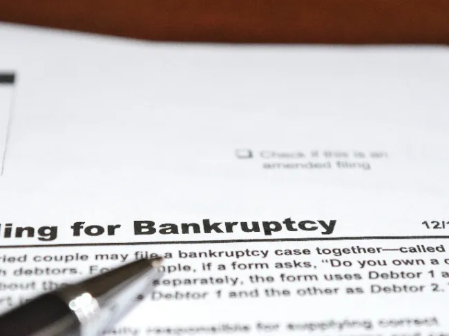bankrupt form